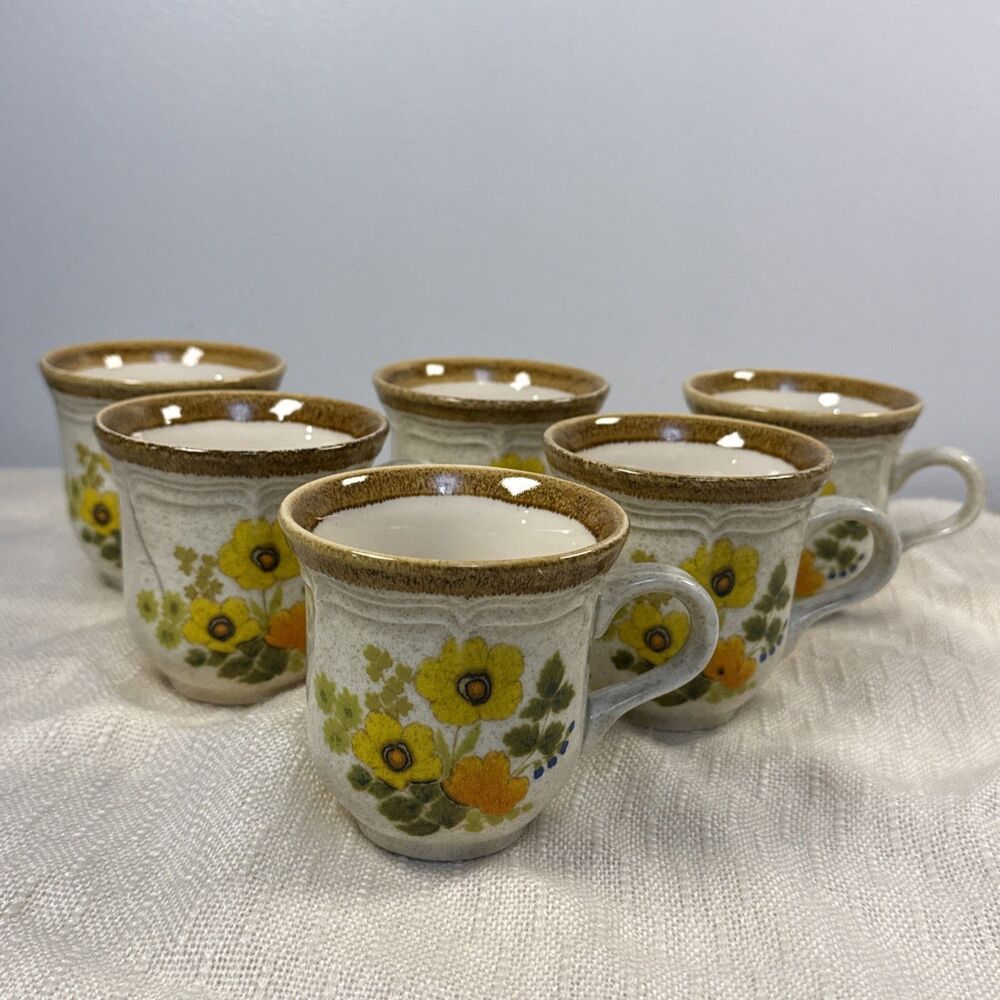 Mikasa Garden Club Fresh Floral Coffee Cup Mug EC 404 Japan Ceramic Set Of 6